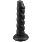 Playhouse Spiral Tease realistic vibrating dong with remote – silicone – XL – black — Photo 3