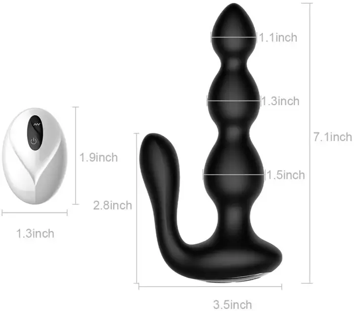 Remote Silicone Anal Beads – Black Photo
