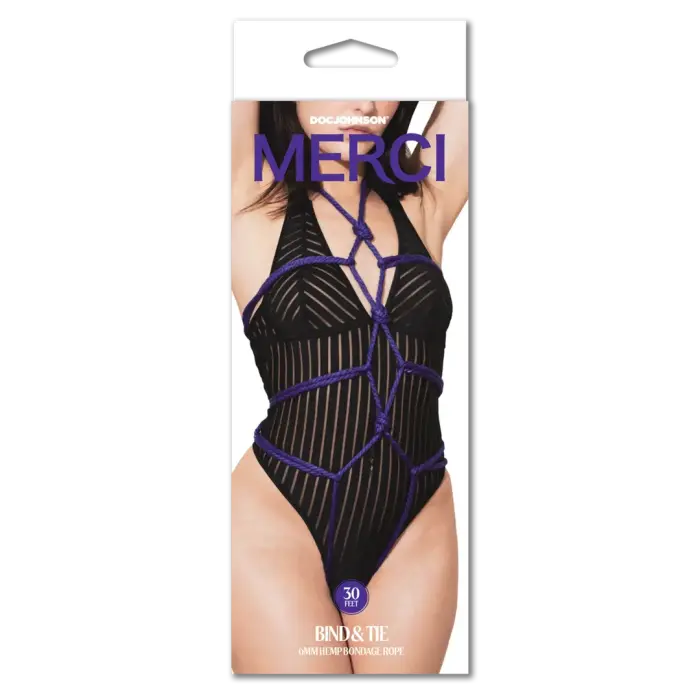 Bind and Tie - 6 mm пеньковая бондажная верёвка - 30 футов - фиолетовая