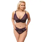 Cottelli CURVES фиолетовый кружевной комплект бюстгальтера и трусиков – 3 XL — Фото 3