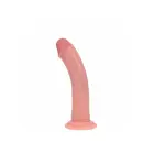 Vive REA216 – lenktas realistinis silikoninis dildo su prisisiurbimo puodeliu – kūno spalvos – 18,5 cm — Nuotrauka 1
