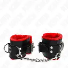 KINK Fur-Lined Adjustable Wrist Restraints – Red-Black — Photo 3