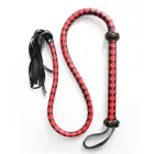 Pīta mākslīgās ādas pātaga – sarkana/melna – 150 cm — Foto 2
