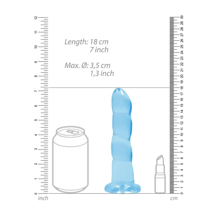 Nerealistisks dildo ar piesūcekni – 17 cm (7″) – Caurspīdīgs Foto 3