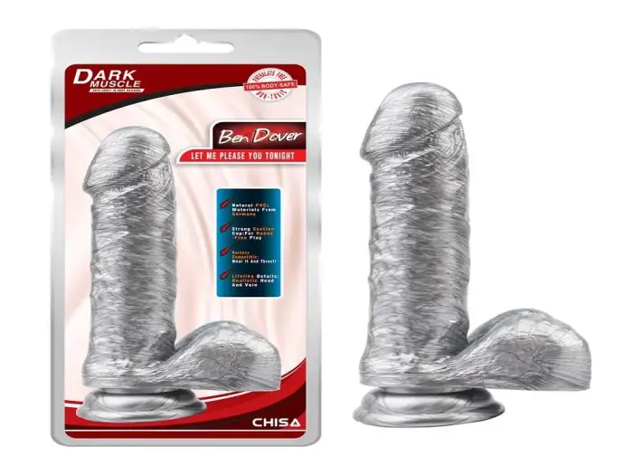 Ben Dover reālistisks dzīslains dildo ar piesūcekni – 20 cm (8″) – Sudraba