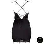 Open Back Silk Dress with Criss-Cross Straps and Slit – Plus Size – Black — Photo 5