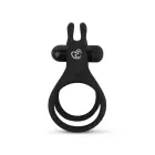 Share Ring - Double Vibrating Cock Ring with Rabbit Ears – 8.5 cm – Black — Photo 5