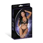Magic Silk Nadia Diamond Mesh Halter Top and Ring Thong Set – Black – L/XL — Photo 1