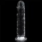 LoveToy Flawless Clear Dildo – realistlik dildo – TPE – läbipaistev – 17,8 cm — Foto 6