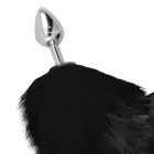 Darkness Silver Intimate Plug 8 cm with Black Faux Fur Tail — Photo 3