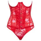 Cottelli Lingerie sarkana korsete ar atverām krūšu daļām un mežģīņu dekoru – L — Foto 5