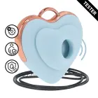 Вибратор в форме сердца Luvie AirTap – синий — Фото 6