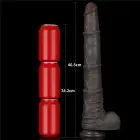 XXL Гибкий двухслойный силиконовый дилдо – 40,6 см (16″) – Черный — Фото 3