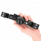KINK Soft Silicone Ball Gag 4cm with Adjustable Leatherette Strap – Black — Photo 4