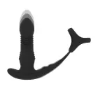 Vibrējošs un kustīgs silikona prostatas masieris ar Tri O erekcijas gredzenu – 15 cm – Melns — Foto 6