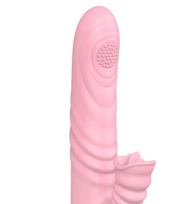 Angelia vibrators ar kustību, rotējošu vārpstu un mēles stimulatoru – 19 cm (7.5″) – ādas krāsa Foto 8