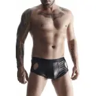 Men's Wet Look Boxer Shorts with Decorative Pockets – Black – XL — Photo 2