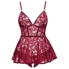 Cottelli CURVES Babydoll 2XL Dark Red Lace & Velvet Set — Photo 7