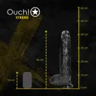 Milžiniškas realistiškas gyslotas dildo su siurbtuku – 32 cm (12.5″) – Juodas — Nuotrauka 7