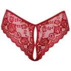 Cottelli LINGERIE Red Lace Crotchless Panty with Satin Ribbon – L — Photo 5