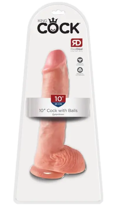 King Cock Realistic Dildo with Suction Cup – 25 cm (10″)