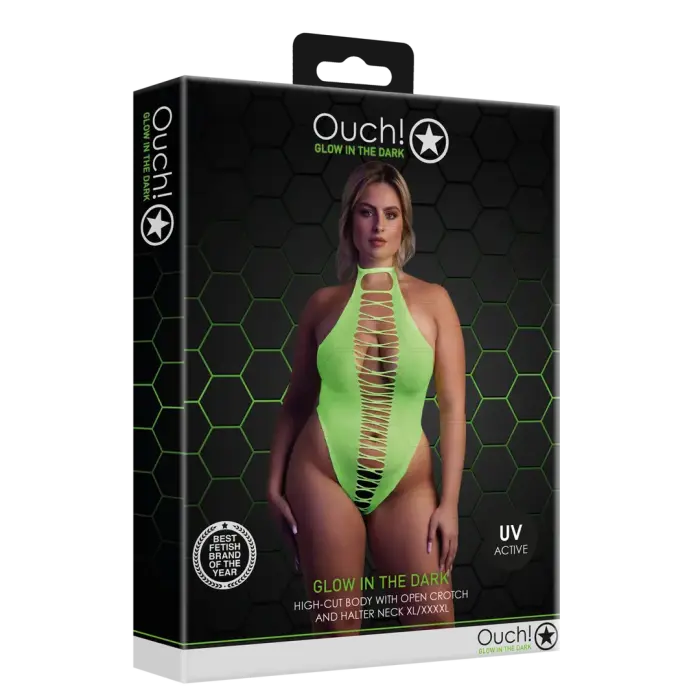 High-Cut Bodysuit – Plus size – Neon Green