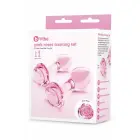 b-Vibe Pink Roses – borosilikata stikla anālo spraudņu treniņkomplekts ar rozes pamatni – 2 gab. – rozā — Foto 1