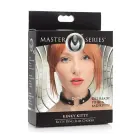 Kinky Kitty Slim PU Leather Ring Collar – Black — Photo 1