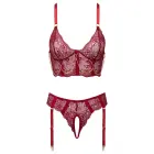 Cottelli LINGERIE Bra Set with Chains – Dark Red – XL — Photo 7