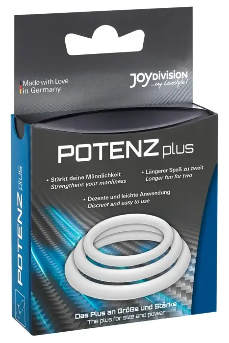 POTENZplus 3 vnt. varpos žiedų rinkinys S, M, L – skaidrus