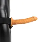 RealRock vibrējošs dobs strap-on vibrators – 24.5 cm (10″) – miesas krāsā — Foto 3