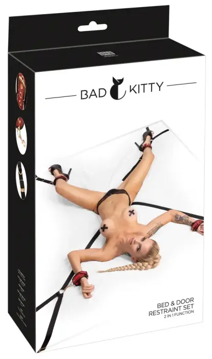 Bad Kitty набор фиксаторов для кровати/двери – красный/чёрный