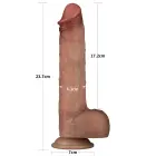 LoveToy Sliding Skin Pro Dual Layer Silicone Dong – reālistisks divslāņu silikona dildo – 22,9 cm — Foto 2