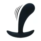 Vibrējošs silikona anālais spraudnis prostatas stimulēšanai – S – 14 cm – Melns — Foto 1