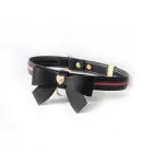 Sevanda Love Heart Butterfly Faux Leather Collar with Leash – Black/Pink — Photo 4