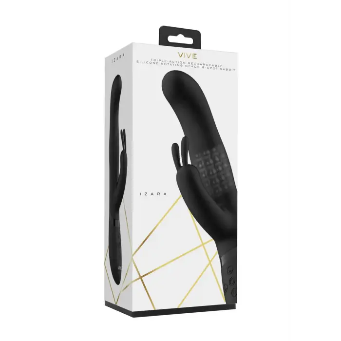 Izara Rotējošs pērļu truša vibrators – 22+ cm – melns