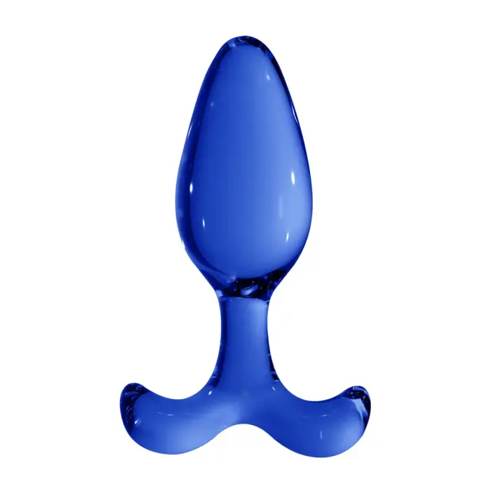 Expert stikla anālais spraudnis – 19 cm – Zils Foto 9