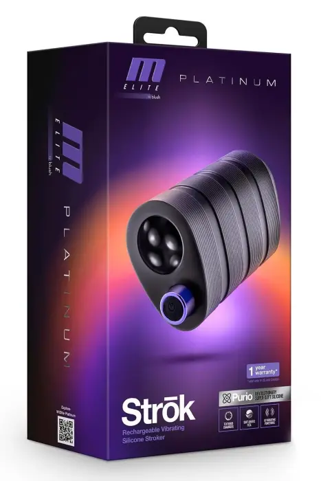 M ELITE PLATINUM вибрирующий мастурбатор – 14 см – черный