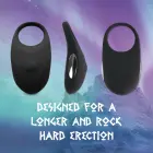 FeelzToys Thor melns uzlādējams intīmais gredzens, 3 režīmi, ūdensizturīgs — Foto 4