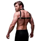 Fetish Submissive Attitude Adjustable Vegan Leather Chest Harness for Men – Black – One Size — Photo 9