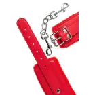 Anonymo handcuffs, PU leather, red, 27 cm Photo