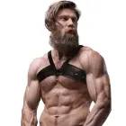 Fetish Submissive Attitude Men's Brigade Eco-Leather Adjustable Chest Harness – Black – One size — Photo 4