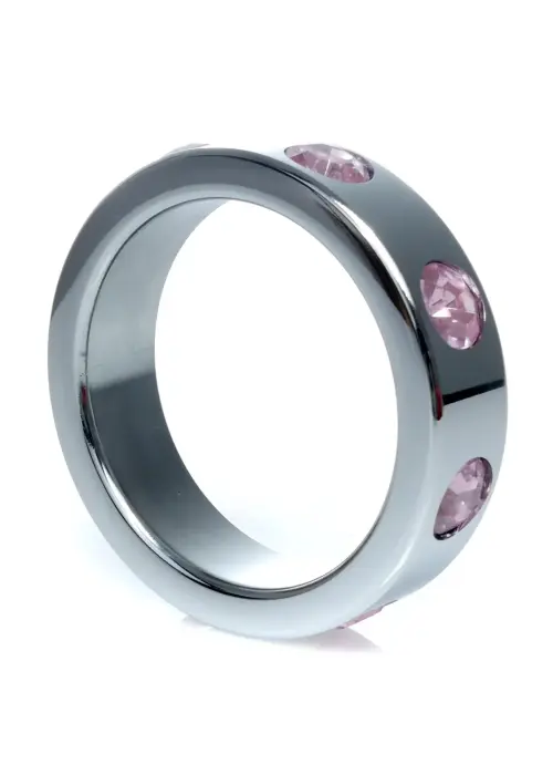 Metal Cock Ring with Rose Diamonds – 4.5 cm