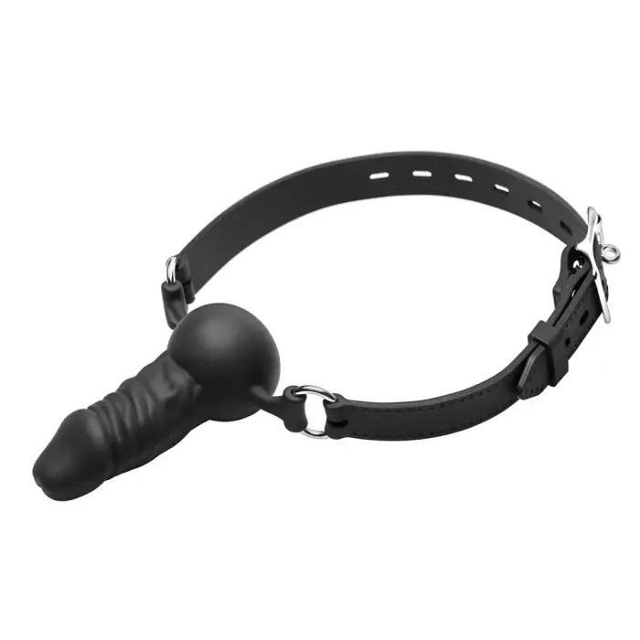 XR Brands Suppressor Silicone Gag with Adjustable Straps – Black