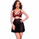 Chilirose CR4869 2-in-1 Babydoll Lingerie Set – Black/Red – XL — Photo 1