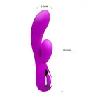 PRETTY LOVE-HONEY Divu motoru uzlādējamais USB vibrators – 19 cm (7.5″) – rozā — Foto 6