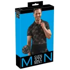 Svenjoyment Herren Shirt – meeste läbipaistev lillelisest pitsist polostiilis särk – must – 2XL — Foto 1