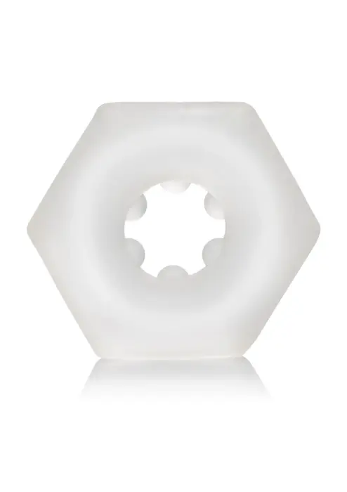 Sexagon Enhancer Cock Ring – Clear