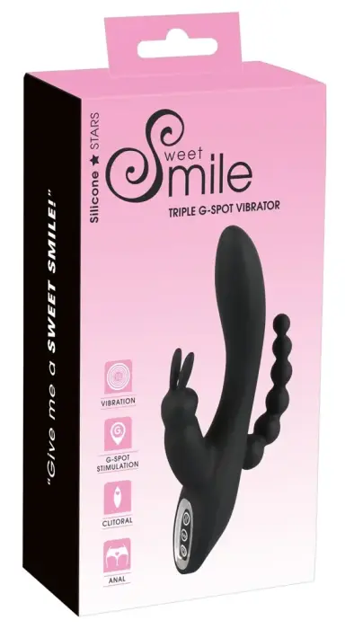 Sweet Smile Triple G taško triušio vibratorius – 20.8 cm (8.2″) – rožinis