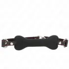 KINK Black Bone Silicone Gag 12 cm – Adjustable Vegan Leather Strap — Photo 1